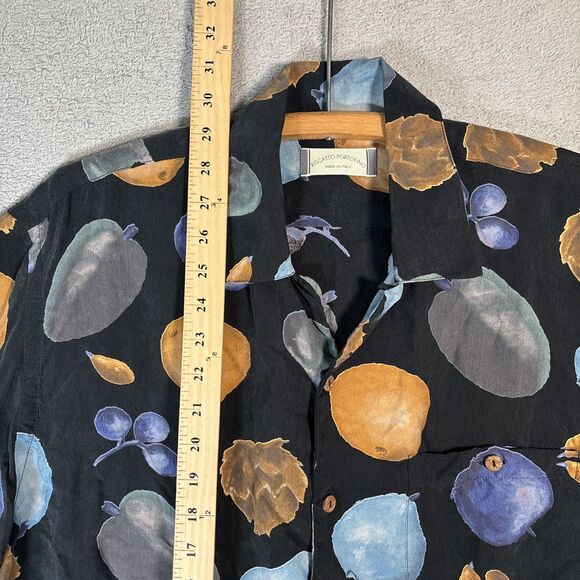 Riscatto Portofino Shirt Men’s Size M Geometric Stone Fruit AOP‎ Cupro Camp - Picture 8 of 16